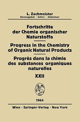 fortschritte der chemie organischer naturstoffe / progress in the chemistry of organic natural products /