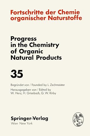 fortschritte der chemie organischer naturstoffe/progress in the chemistry of organic natural products 1st