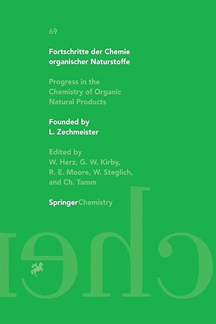 fortschritte der chemie organischer naturstoffe progress in the chemistry of organic natural products 69 1st