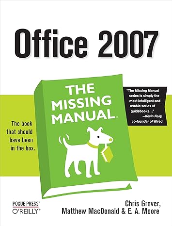 office 2007 the missing manual 1st edition chris grover, matthew macdonald, e. vander veer 0596514220,