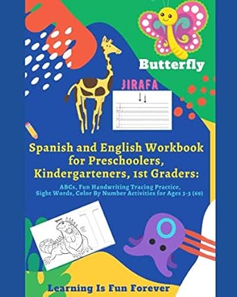 spanish and english workbook for preschoolers kindergarteners 1st graders abcs fun handwriting tracing