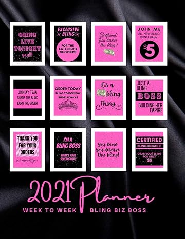 2021 planner week to week bling biz boss bling boss $5 jewelry empire builder schedule your lives with this