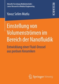 einstellung von volumenstr men im bereich der nanofluidik 1st edition yavuz selim mutlu 3658113553,