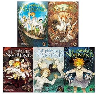 promised neverland set including vol 1 5 1st edition kaiu shiriai ,posuka demizu b07rdy36h3