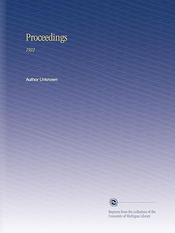 proceedings 1922 1st edition author unknown b002jm1s7q