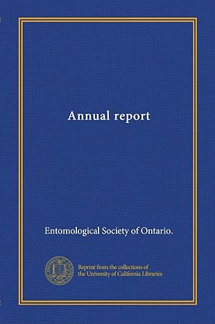 annual report 1st edition entomological society of ontario b0081tgy52