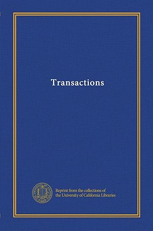 transactions 1st edition unknown b0089pjfja