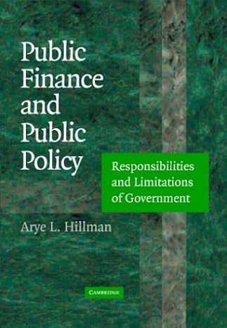 public finance and public policy responsibilities and limitations of government 1st edition arye l hillman