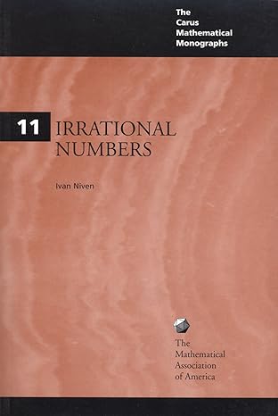 irrational numbers 1st edition ivan niven 0883850389, 978-0883850381