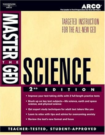 master the ged science subsequent edition arco 0768910005, 978-0768910001