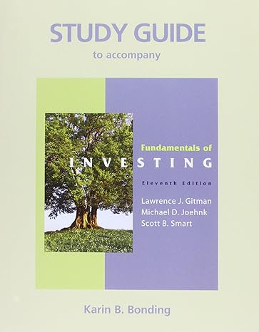 fundamentals of investing study guide edition karin b bonding 0136115632, 978-0136115632