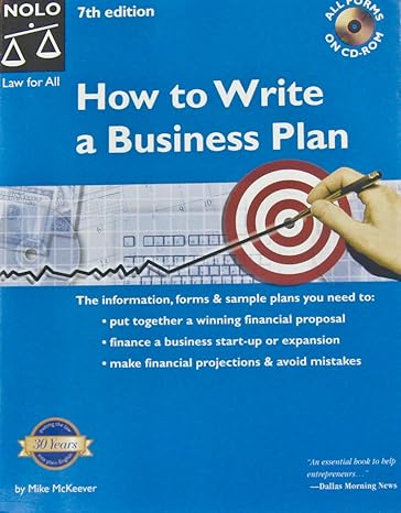 how to write a business plan 7th edition mike p mckeever 1413300928, 978-1413300925