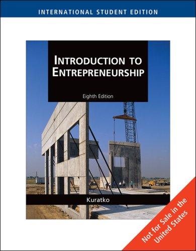 introduction to entrepreneurship internatioth edition dr. donald f. kuratko 0324590865, 9780324590869