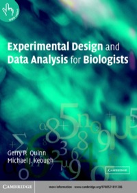 experimental design and data analysis for biologists 1st edition gerry p. quinn, michael j. keough