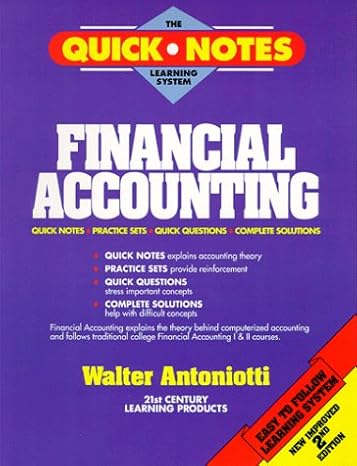 financial accounting 2nd edition walter antoniotti 0963277227, 978-0963277220