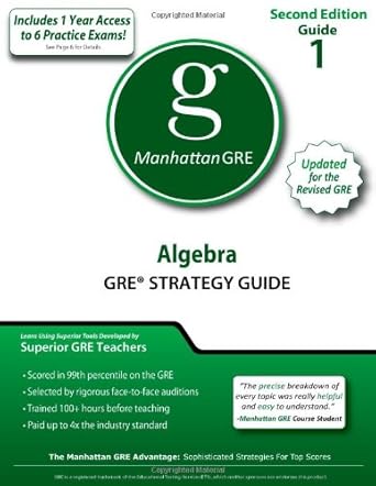 algebra gre strategy guide original edition - manhattan gre 1935707477, 978-1935707479