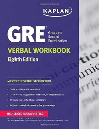 kaplan gre verbal 8th edition kaplan 1609789318, 978-1609789312