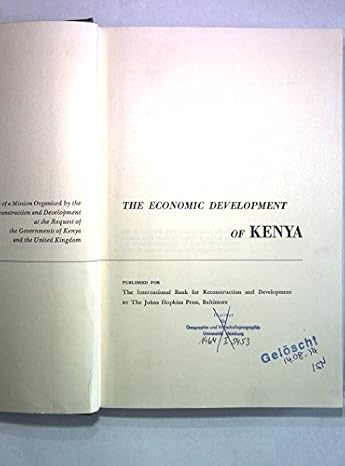 economic development of kenya 1st edition professor world bank 080180289x, 978-0801802898