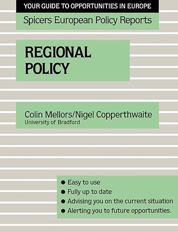 regional policy 1st edition nigel copperthwaite ,colin mellors 0415038286, 978-0415038287