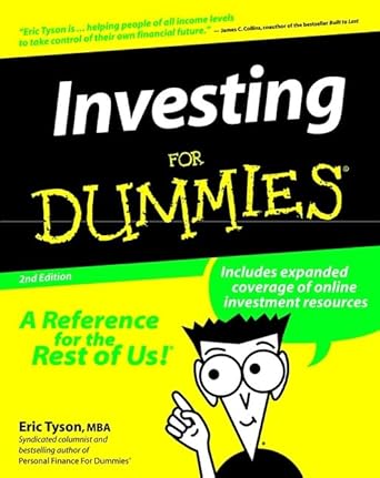 investing for dummies 2nd edition eric tyson 0764551620, 978-0764551628