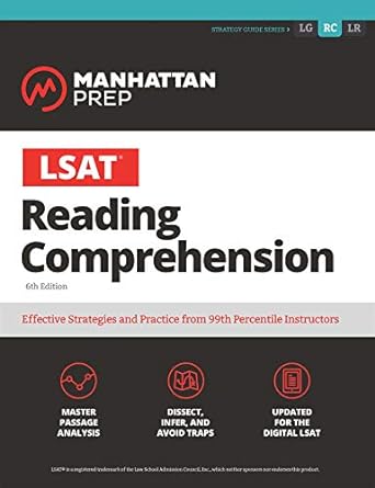 lsat reading comprehension 6th edition manhattan prep 1506265707, 978-1506265704