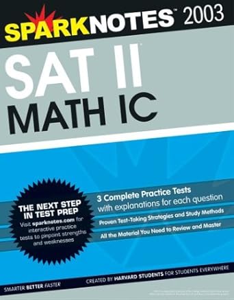 sat ii math ic 1st edition sparknotes 1586634283, 978-1586634285