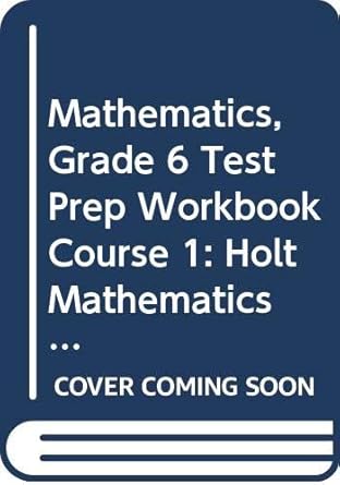 mathematics grade 6 test prep workbook course 1 holt mathematics wisconsin 1st edition hrw 0030358396,