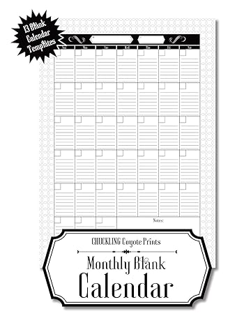 monthly blank calendar 8 5x11 undated calendar fillable templates for office school or home sun sat pages for