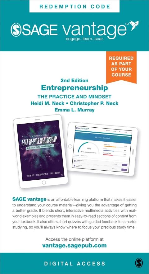 sage vantage entrepreneurship the practice and mindset instant access 2nd edition heidi m. neck 1071803654,