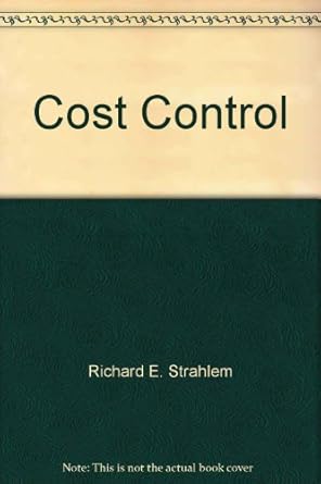 cost control 1960 edition richard e strahlem b0007gn5yk