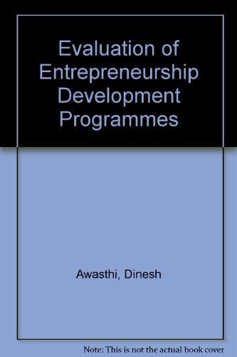 evaluation of entrepreneurship development programmes  awasthi, dinesh n, sebastian, jose 0803992548,