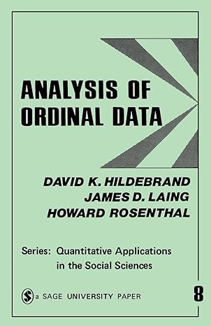 analysis of ordinal data 1st edition david k hildebrand ,james d laing ,howard l rosenthal 0803907958,