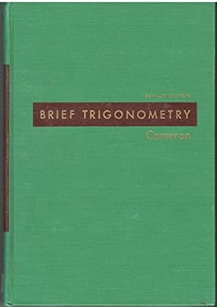 brief trigonometry 1st edition edward a cameron b002jn5amy