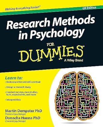 research methods in psychology for dummies 1st edition martin dempster ,donncha hanna 1119035082,