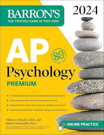 ap psychology premium 2024 6 practice tests + comprehensive review + online practice premium edition allyson