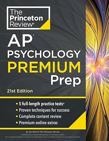 princeton review ap psychology premium prep 5 practice tests + complete content review + strategies and