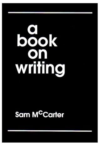 a book on writing 1st edition sam mccarter 0951958216, 978-0951958216