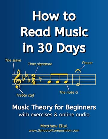 how to read music in 30 days music theory for beginners with exercises and online audio 1st edition matthew