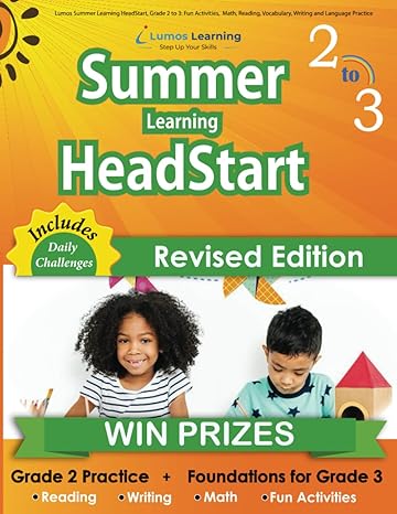 lumos summer learning headstart grade 2 to 3 fun activities math reading vocabulary writing and language