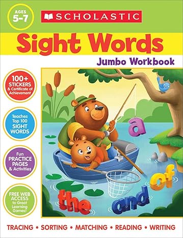 scholastic sight words jumbo workbook workbook edition scholastic 1338739344, 978-1338739343