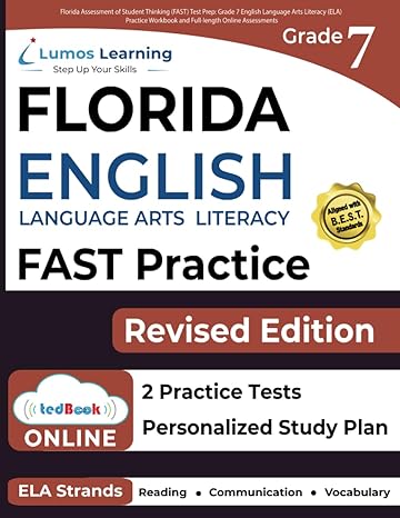 florida assessment of student thinking test prep grade 7 english language arts literacy practice workbook and