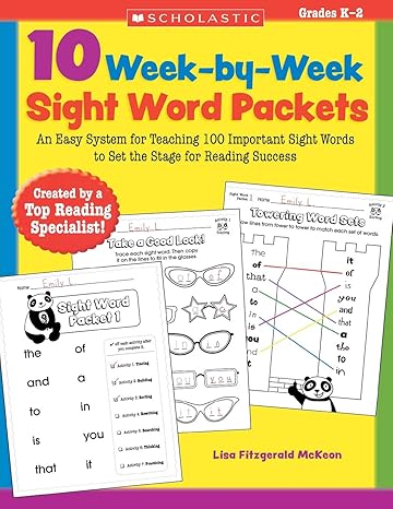 10 week by week sight word packets an easy system for teaching the first 100 words from the dolch list to set