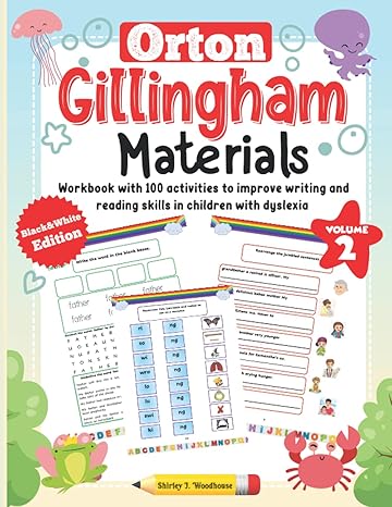 orton gillingham materials workbook with 100 activities to improve writing and reading skills in children