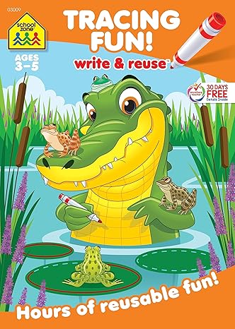 school zone tracing fun write and reuse workbook ages 3 to 5 preschool to kindergarten letters pre writing