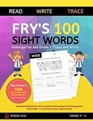 fry s 100 sight words kindergarten trace and write frys first 100 high frequency words for grades