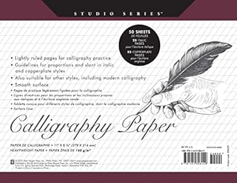 studio series calligraphy paper pad 50 sheets 2nd edition peter pauper press 1441308423, 978-1441308429