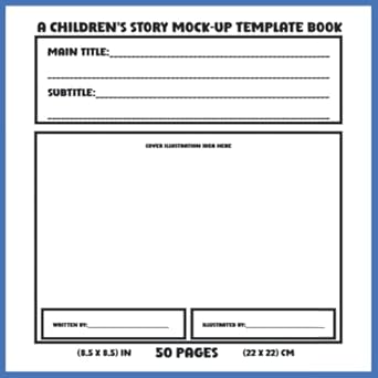 a children s story mock up template book a numbered blank page formatting/layout tool for authors and