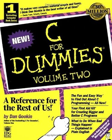 c for dummies 1st edition dan gookin 156884915x, 978-1568849157