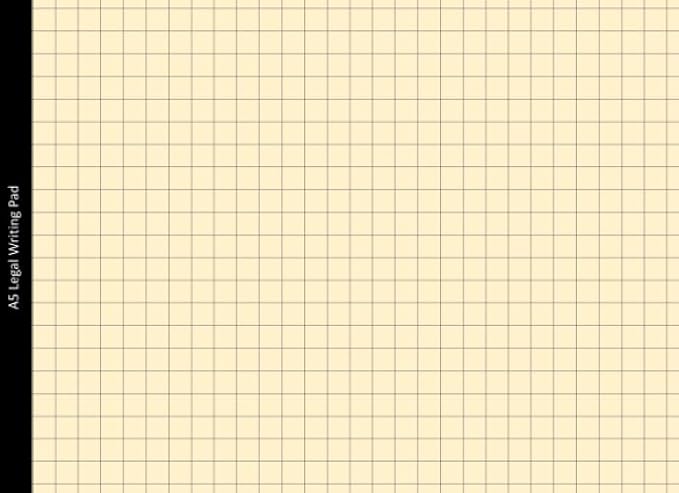 A5 Legal Writing Pad Cream Square Ruled Notepad 210 X 152mm Premium 80gsm Cream Paper 50 Sheets