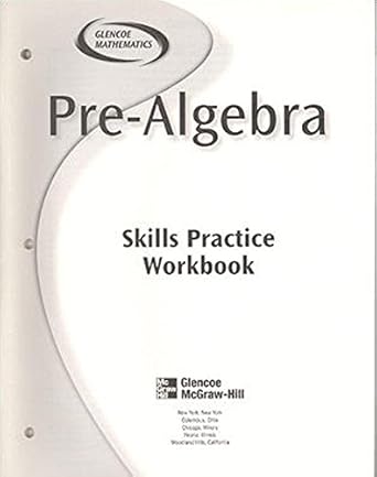 pre algebra skills practice workbook 1st edition mcgraw hill education 0078277884, 978-0078277887